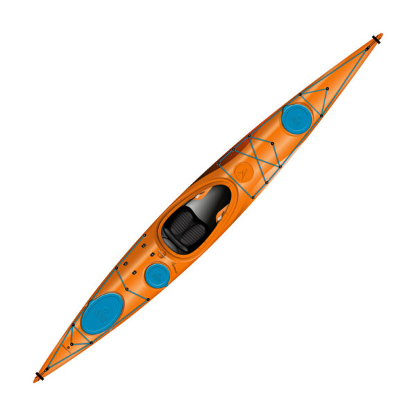 designkayaks awesome model sea kayak top view color juicy orange