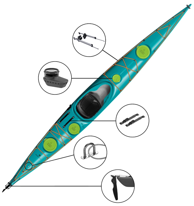 designkayaks add-ons extras pop up example unplugged sea kayak rescue system daybox lock bracket