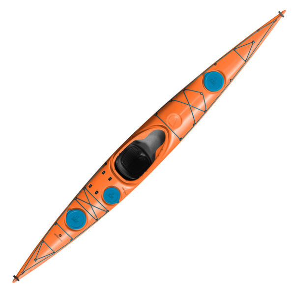 designkayaks unplugged model sea kayak top view color juicy orange