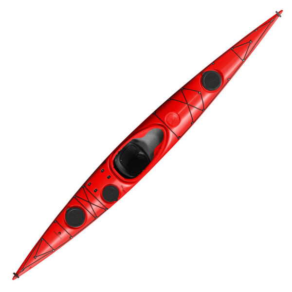 designkayaks unplugged model sea kayak top view color red ruby